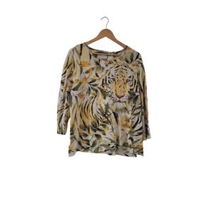 Women's Alfred Dunner Plus 2X Animal Print Quarter Sleeve Top